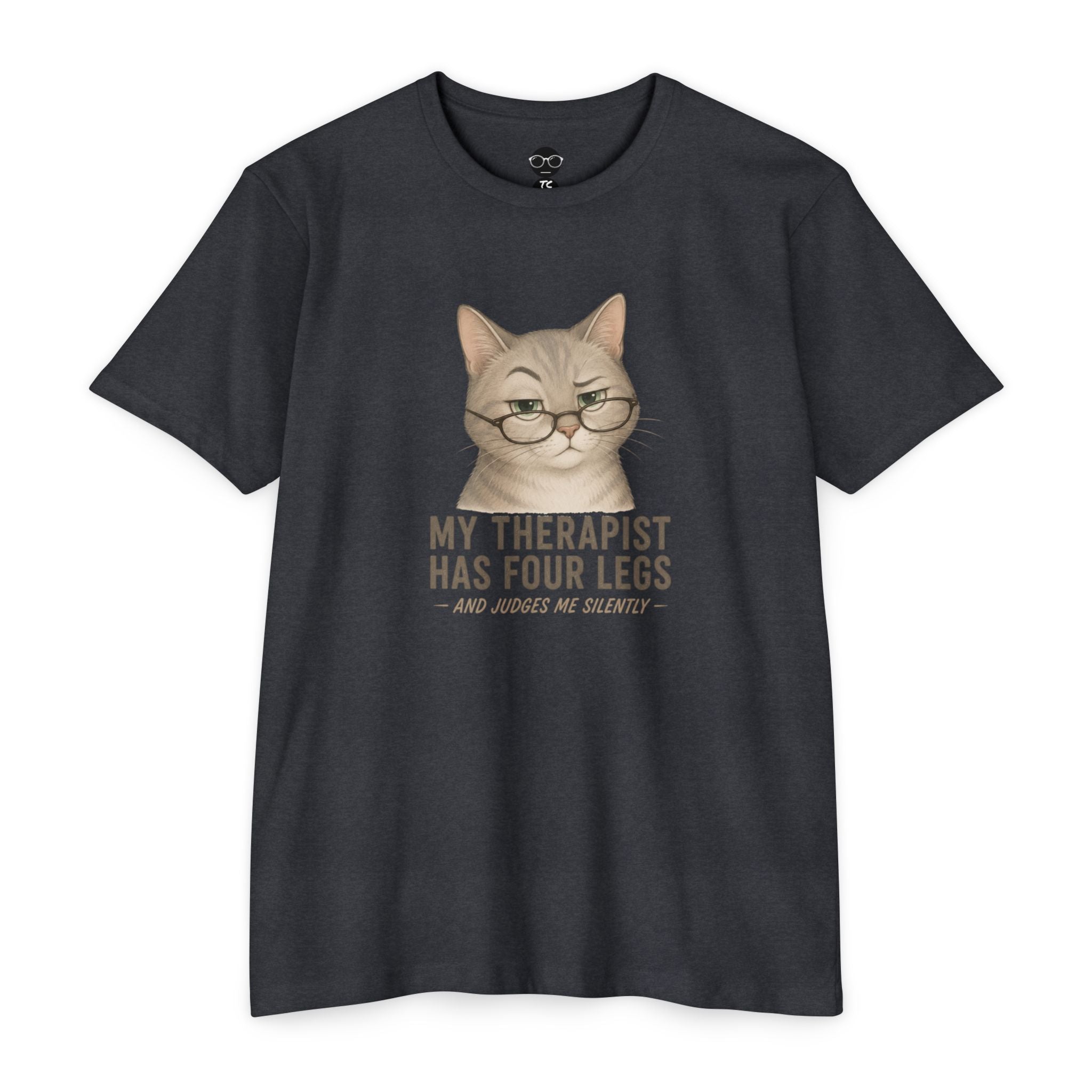 Pet Lover T-Shirt — "My Therapist Has Four Legs" Paw Print Tee