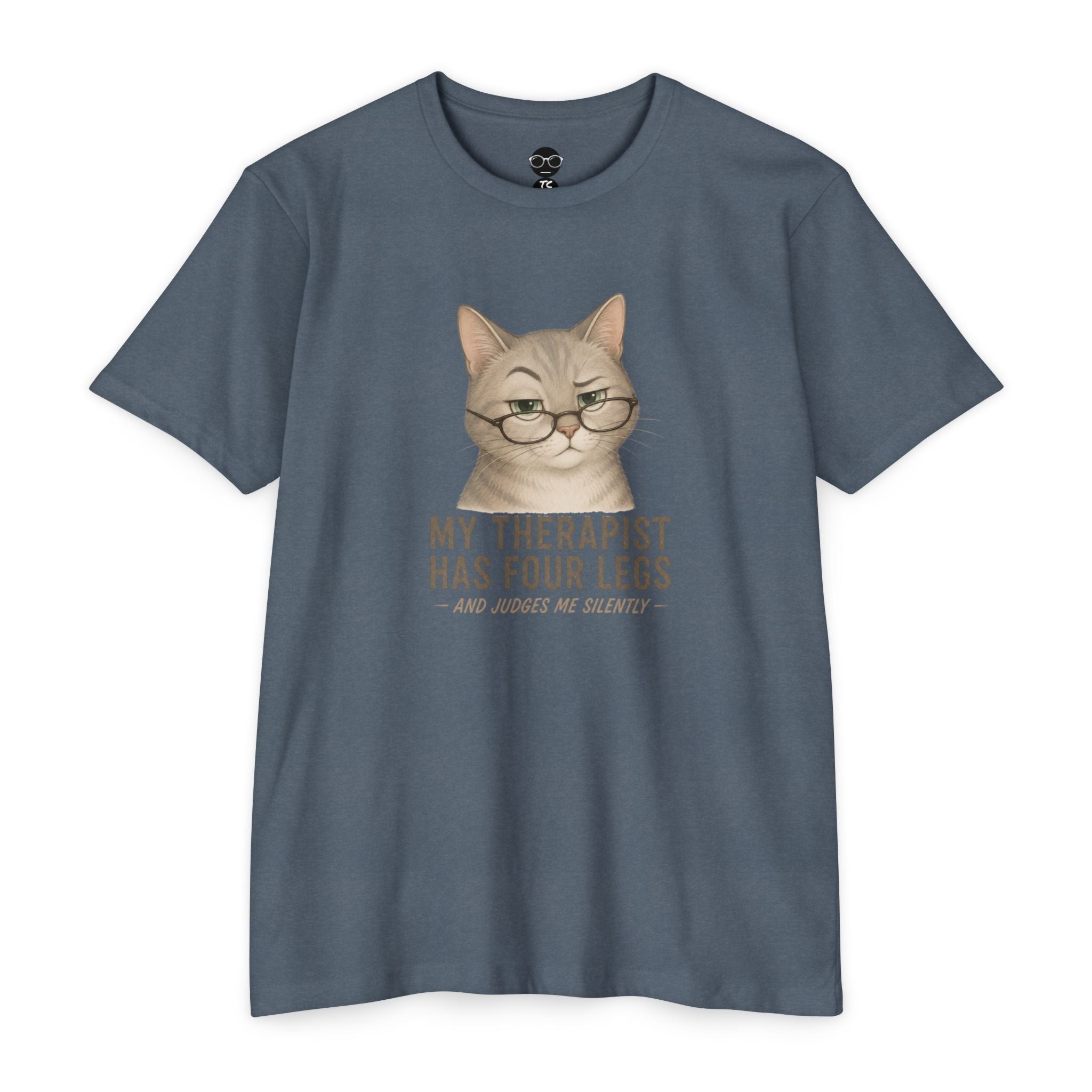 Pet Lover T-Shirt — "My Therapist Has Four Legs" Paw Print Tee