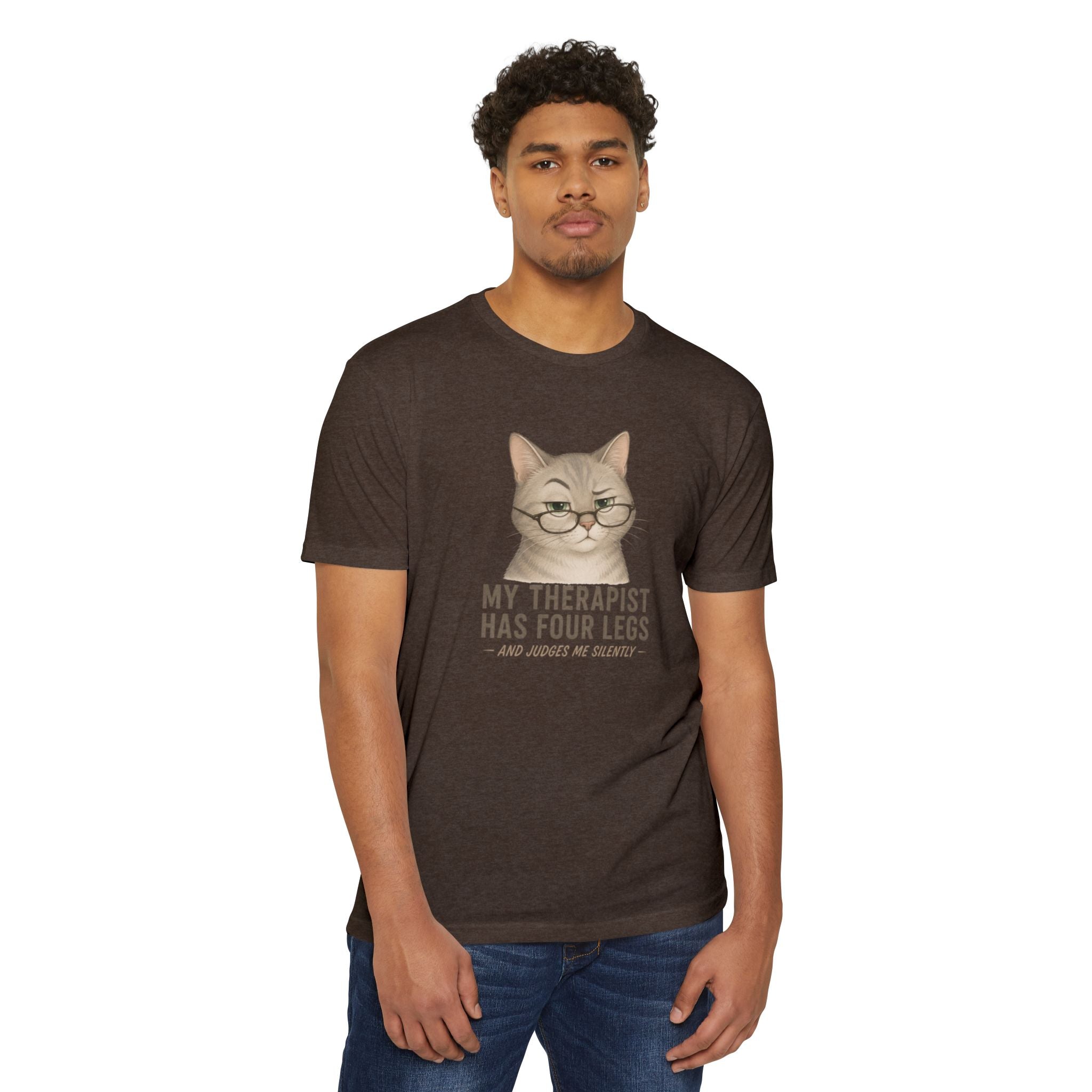 Pet Lover T-Shirt — "My Therapist Has Four Legs" Paw Print Tee