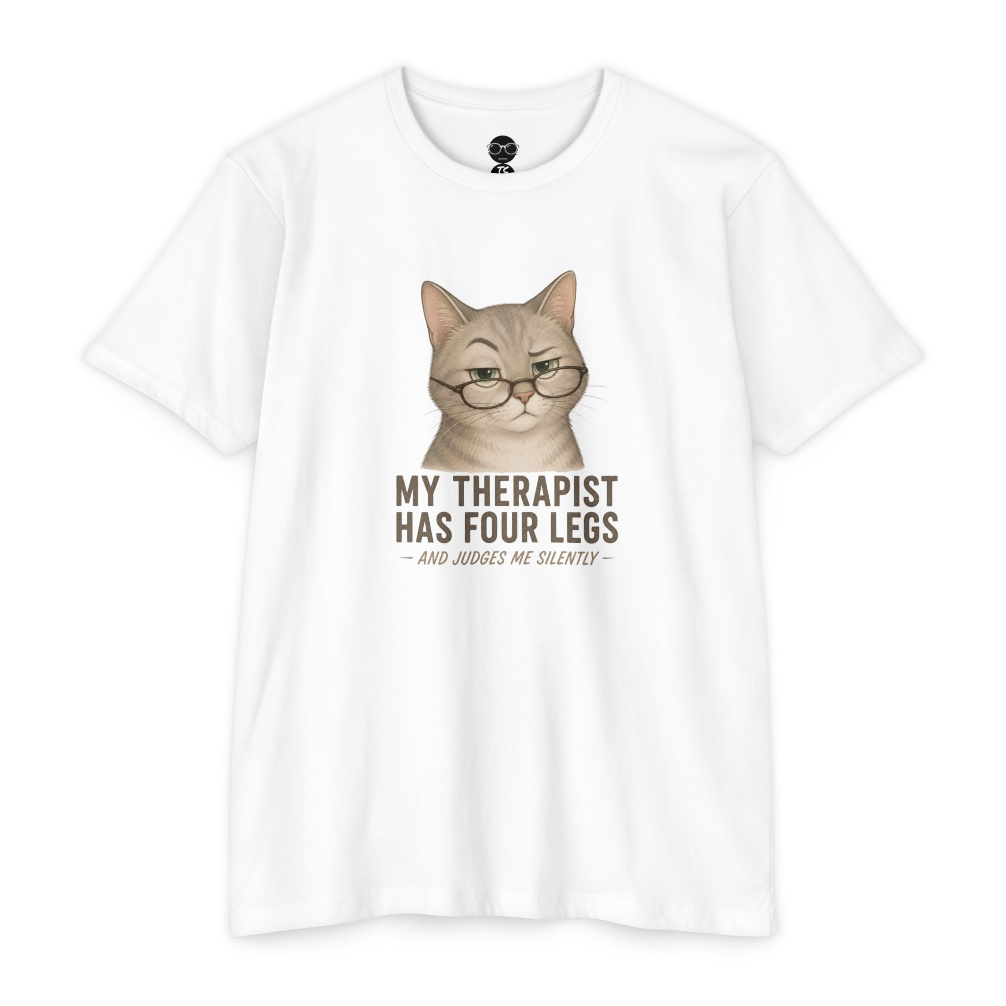 Pet Lover T-Shirt — "My Therapist Has Four Legs" Paw Print Tee