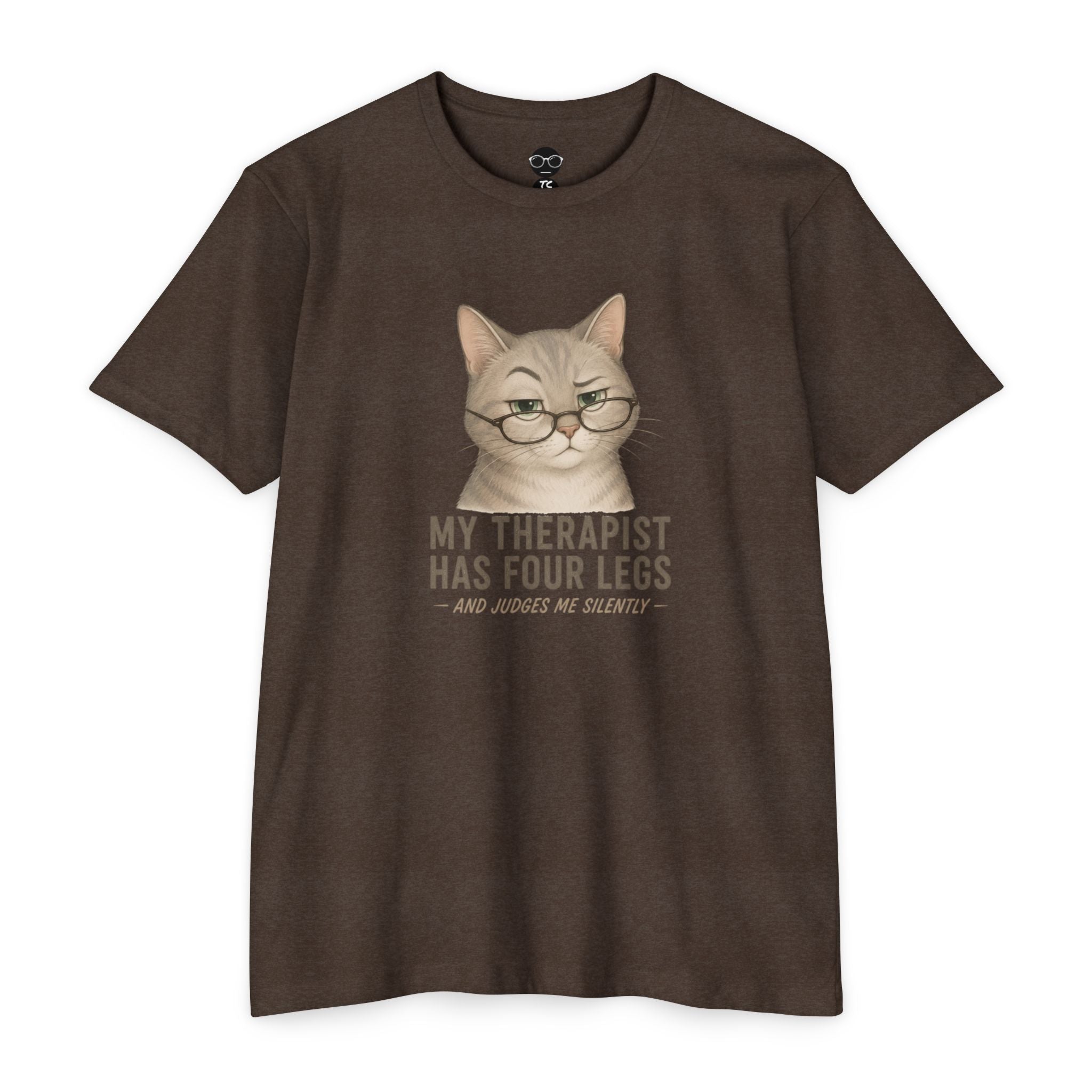 Pet Lover T-Shirt — "My Therapist Has Four Legs" Paw Print Tee