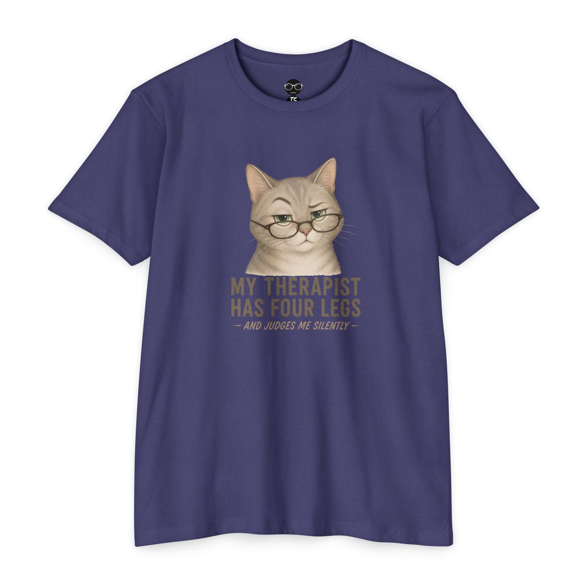 Pet Lover T-Shirt — "My Therapist Has Four Legs" Paw Print Tee